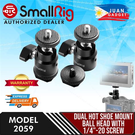 SmallRig Camera Hot Shoe Mount With Additional Screw Ball Head Cold Shoe Adapter