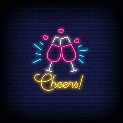 Premium Vector Cheers Neon Signs Style