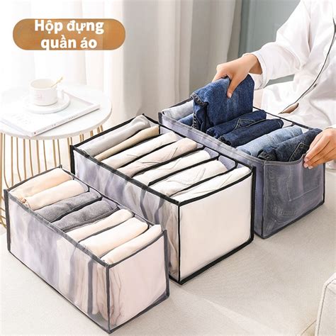 Mua Hộp Đựng Quần Áo Chia Ngăn Hộp Vải Đựng Đồ Lót Tất Vớ Có Nắp Gấp