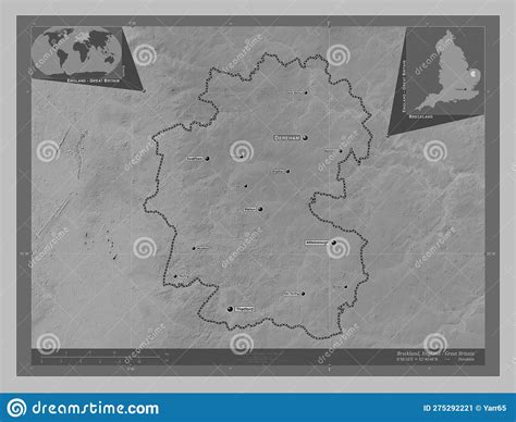 Breckland England Great Britain Grayscale Labelled Points O Stock