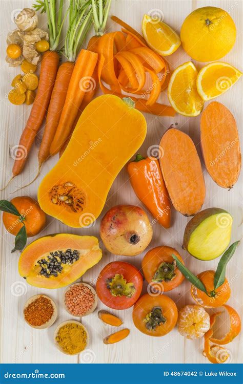 Fruta Y Verdura De Color Naranja Foto De Archivo Imagen De Caroteno