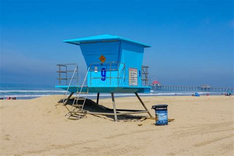 Lifeguard Tower On The Huntington Beach Editorial Stock Photo Image