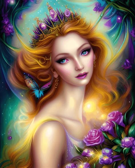 Beautiful Fairy Queen Portrait · Creative Fabrica