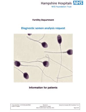 Fillable Online Diagnostic Semen Analysis Request Fax Email Print