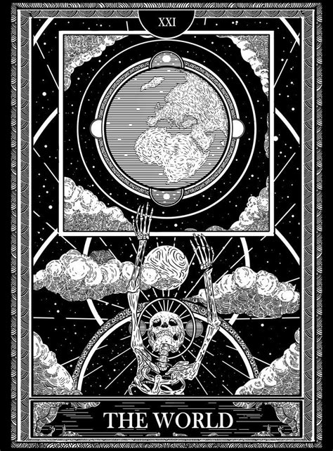 The World Major Arcana Tarot Design Illustration Tarot Cards Art