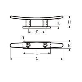 Taquet D Amarrage Plat Inox De Longueur Mm