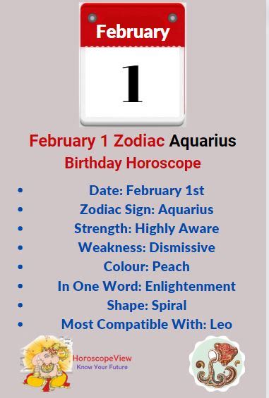 February 1 Zodiac Sign Aquarius Birthday Horoscope