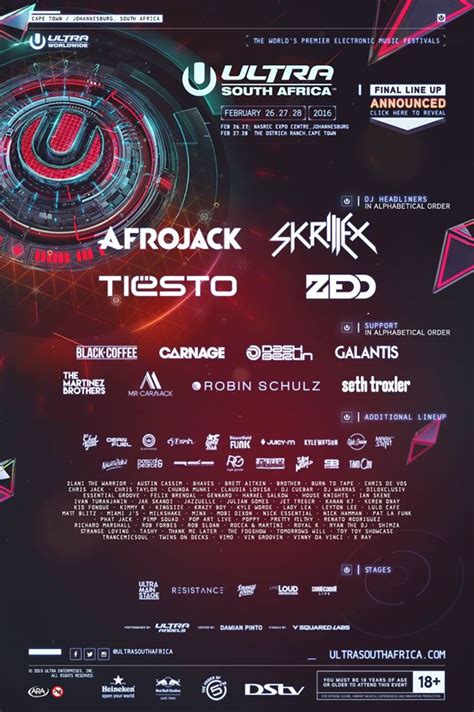 ULTRA South Africa: Full Lineup! - Mr. Cape Town