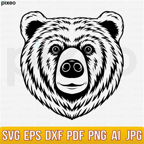 Bear Svg, Bear Face Svg, Bear Head Svg, Bear Face Clipart, G - Inspire ...