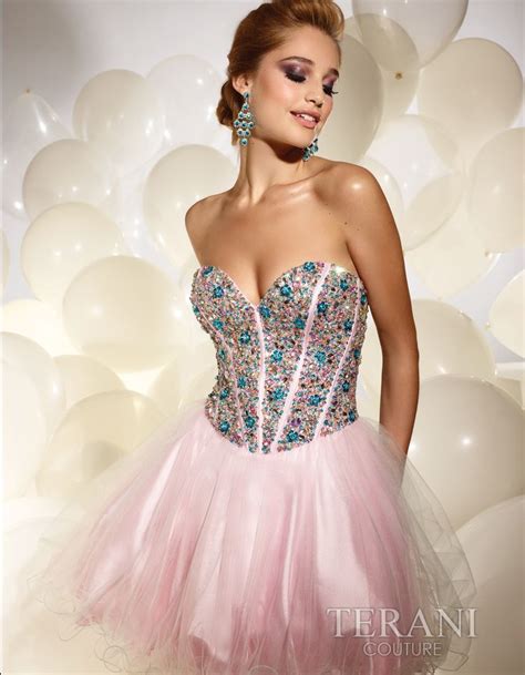 Beautifully Beaded Pink Corset Tulle Dress With A Sweetheart Neckline