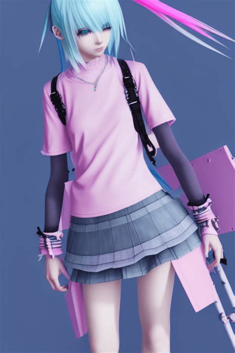 Anime Pastel Emo Chromatic Punk Egirl 3d · Creative Fabrica