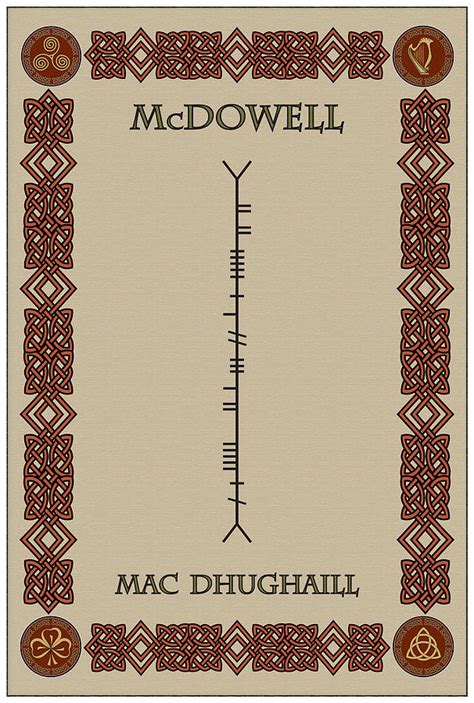 McDowell Written In Ogham Digital Art By Ireland Calling Pixels