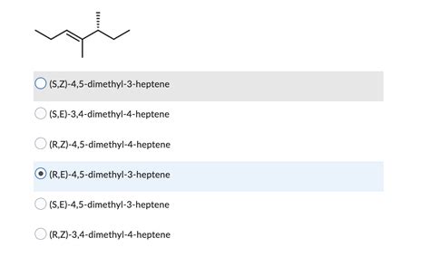 Solved S Z 4 5 Dimethyl 3 Heptene Chegg