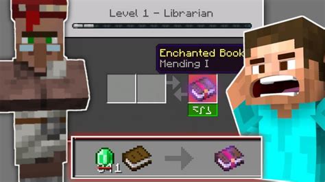 Easiest Way To Get Mending Enchanted Book From Librarian In Minecraft