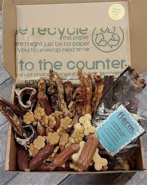 Natural Dog Treats Box Rabbit Ears Sausages Venison Chews Etsy