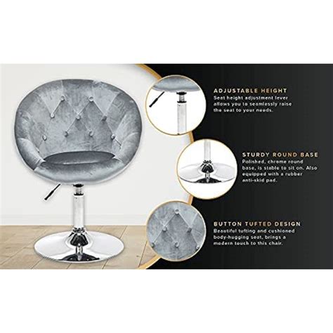 Mercer41 Giselle Contemporary Vanity Chair With 360 Degree Swivel Makeup Vanity Seat With