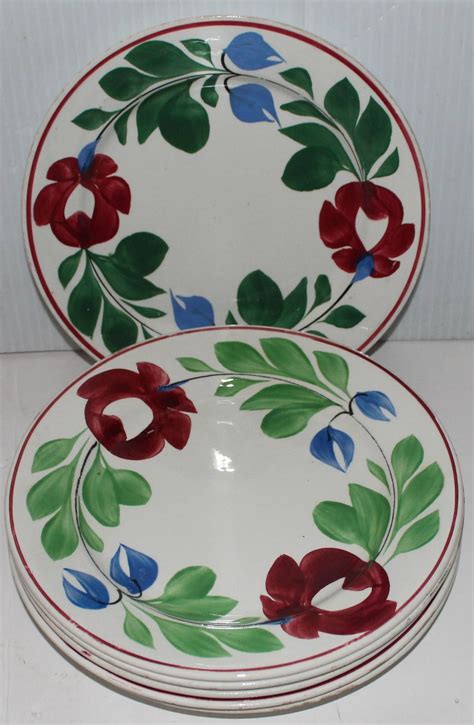 19th Century Set of Six English Adams Rose Dinner Plates at 1stdibs