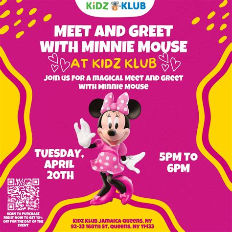 Meet and Greet with Minnie Mouse at Kidz Klub! - Kidz Klub US