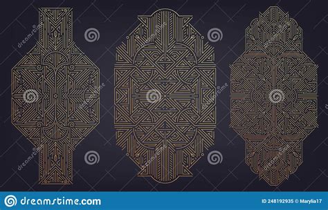 Vector Set Of Art Deco Design Elements Labels And Frames For Luxury