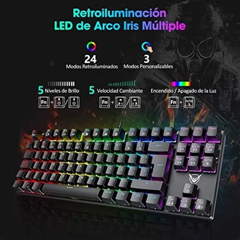 Teclado Gaming Mecánicogamer Mecánico Con Cable Interruptores Azulesteclado De Ultra