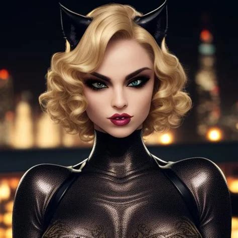 Hyper Realistic Perfect Beautiful BLACK Catwoman