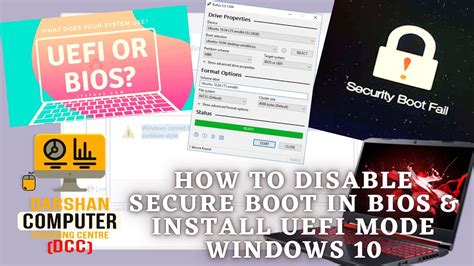 How To Disable Secure Boot In Bios And Install Uefi Mode Windows 10 Youtube