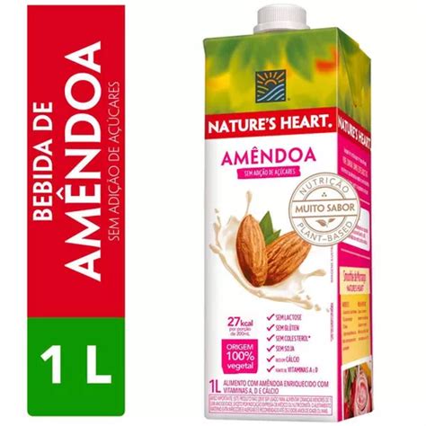 Bebida Vegetal Amêndoas Nature´s Heart 1 Litro Mercadolivre