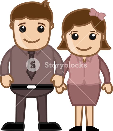 Husband Wife Standing Together Vector Character Illustration Royalty