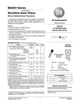 MAC97A6 Triac Datasheet and Replacements | alltransistors.com