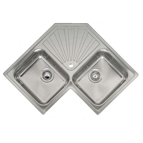 Reginox Montreal Double Bowl Corner Sink - Sinks-Taps.com