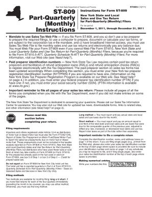 ST 809 Tax Ny Form Fill Out And Sign Printable PDF Template