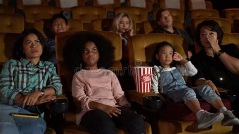 People Audience Watching Movie in Cinema Theater. Stock Image - Image ...