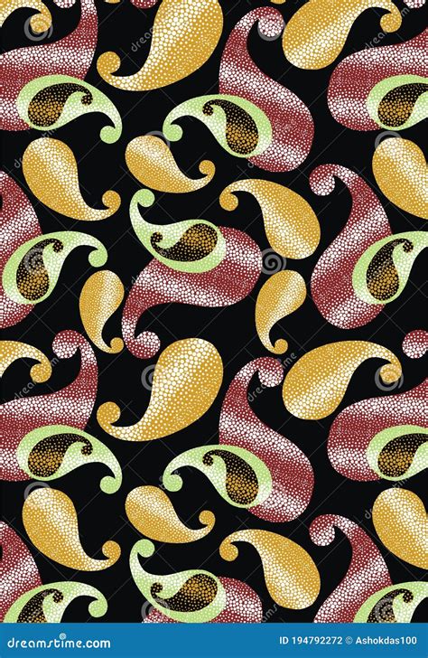 TEXTILE TRADITIONAL ALLOVER MANGO PATTERN DESIGN ART FOR FABRIC Stock