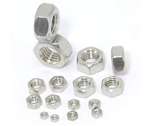 50pcs Din934 M2 M2 5 M3 M4 M5 M6 Nut 304 Metric Thread Hex Nut Stainless Steel Hexagon Nuts In