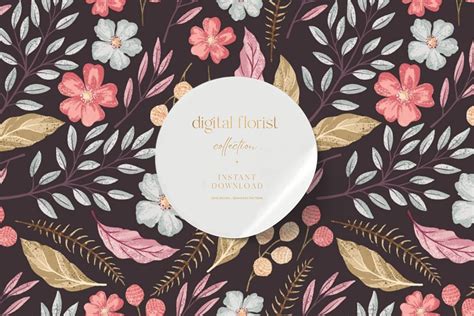 Floral Pattern, Floral Digital Paper Graphic by Digital Florist · Creative Fabrica