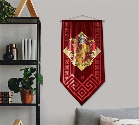 Big Size Gryffindor Hanging Pennant Gryffindor Hanging Fabric Flag Wall Decor Flama