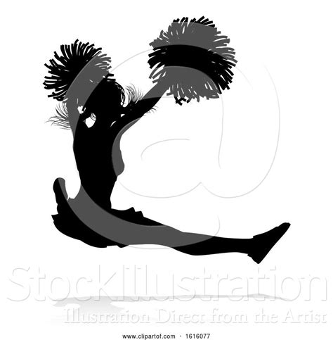 Vector Illustration of Cheerleader Pom Poms Silhouette, on a White ...