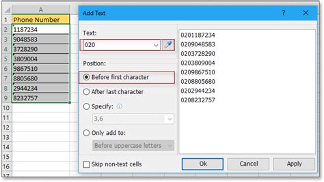 How To Add Country Area Code To A Phone Number List In Excel