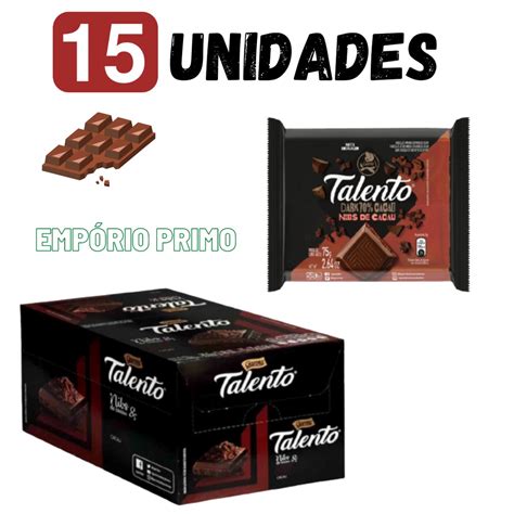 Chocolate Talento Nibs 70 Dark Cacau Caixa C 15 75g Garoto Shopee Brasil