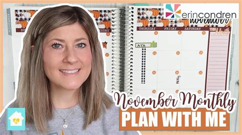 NOVEMBER MONTHLY PLAN WITH ME 2020 ERIN CONDREN LIFEPLANNER YouTube