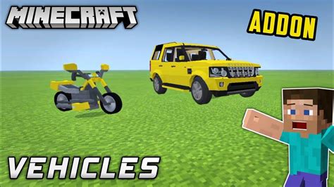 Vehicles Addon In Minecraft Bedrock MCPE Xbox Minecraft Best