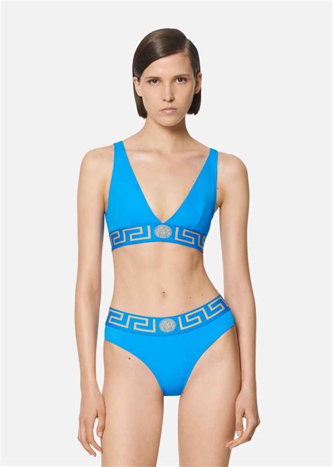 VERSACE Greca Border Triangle Bikini Top REVERSIBLE