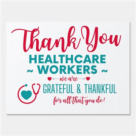 Thank You Healthcare Workers Sign | Zazzle