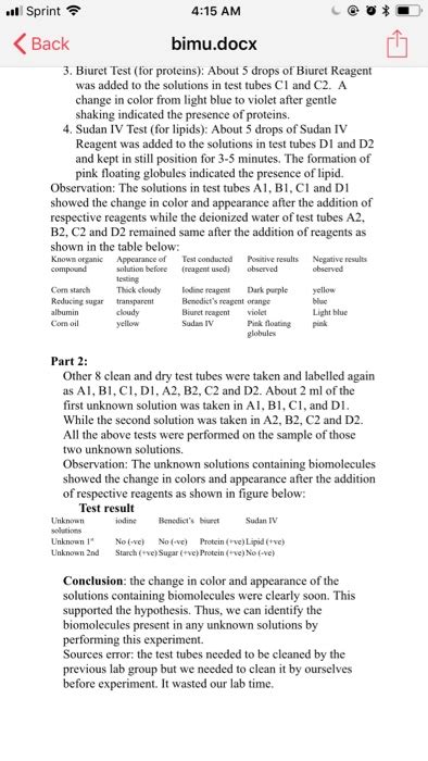 Solved Sprint 4 14 AM Bimu Docx Biology 1406 Lab Report 1 Chegg