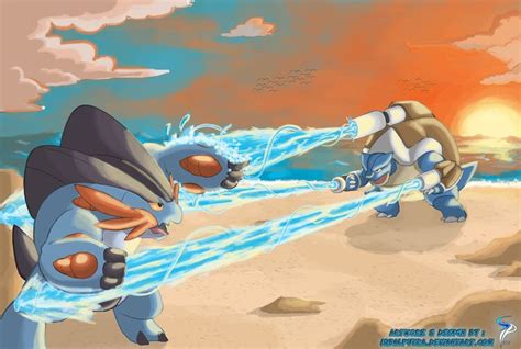 Sunset Splash By Iqbalputra On Deviantart Pokemon Blastoise Pokemon