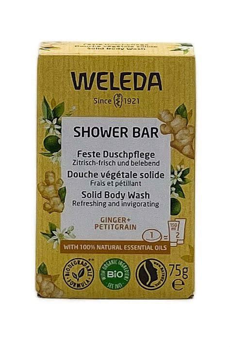 Weleda Solid Body Wash Shower Bar Geranium Ginger Petitgrain G