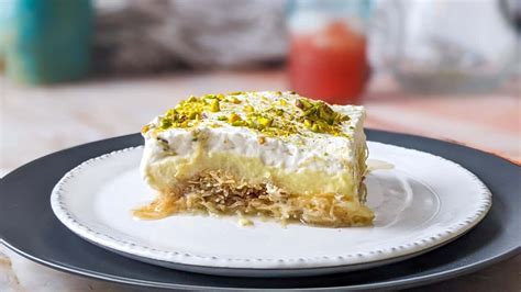 Greek Ekmek Kataifi Custard With Shredded Phyllo Dough Dessert