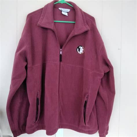Columbia Sportswear Men's Maroon Fleece Jacket Size XXL Front Pockets