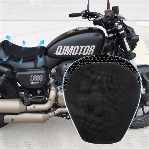 Fqmy Motorcycle Gel Seat Cushion With Seat Cover 3d Honeycomb Structure Breathable