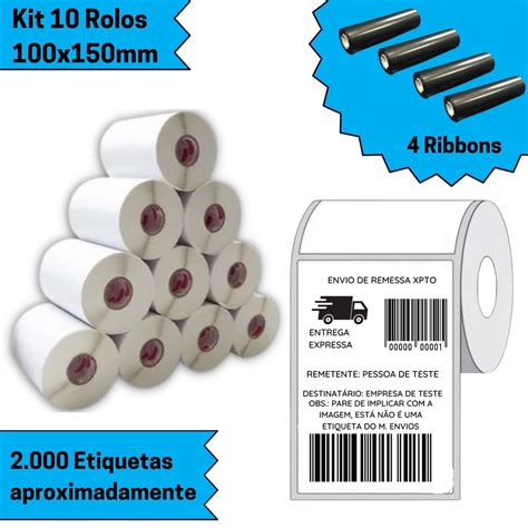 Rolos Etiqueta Couche Serrilha Picote X X Ribbons P E